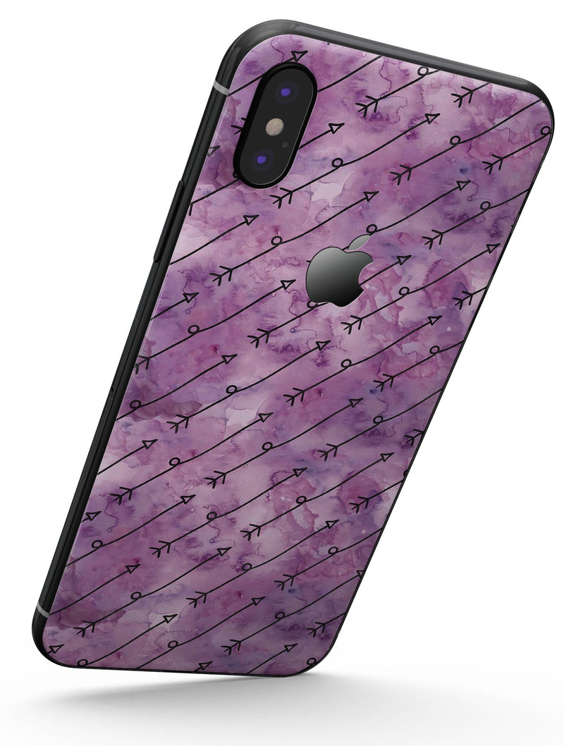 Purple Tribal Arrow Pattern - iPhone X Skin-Kit