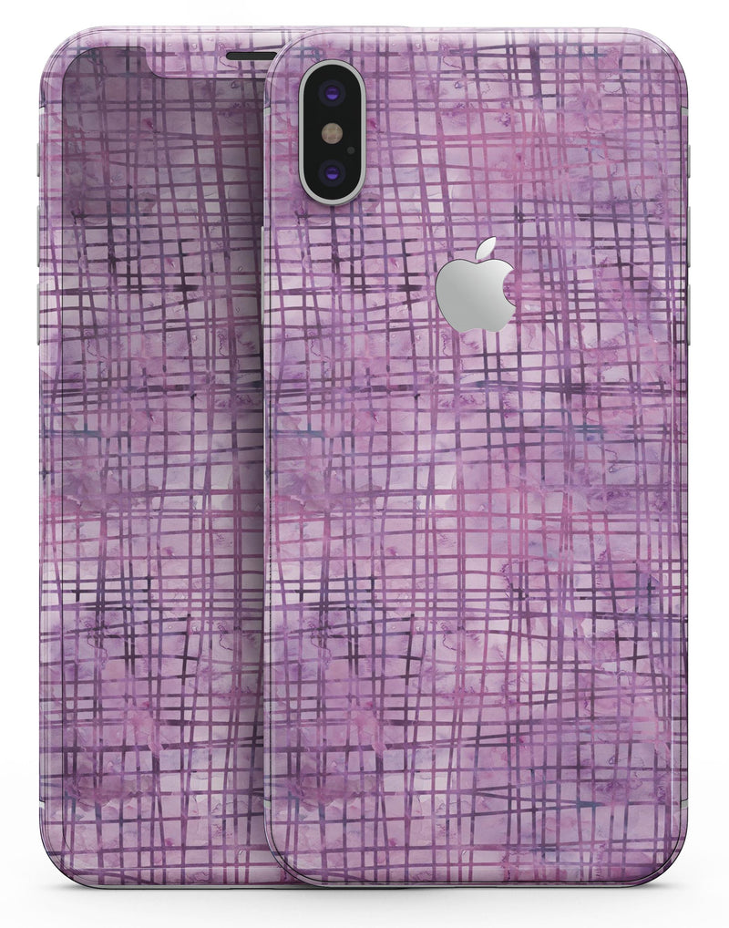 Purple Watercolor Cross Hatch - iPhone X Skin-Kit
