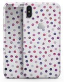 Purple Watercolor Dots over White - iPhone X Skin-Kit