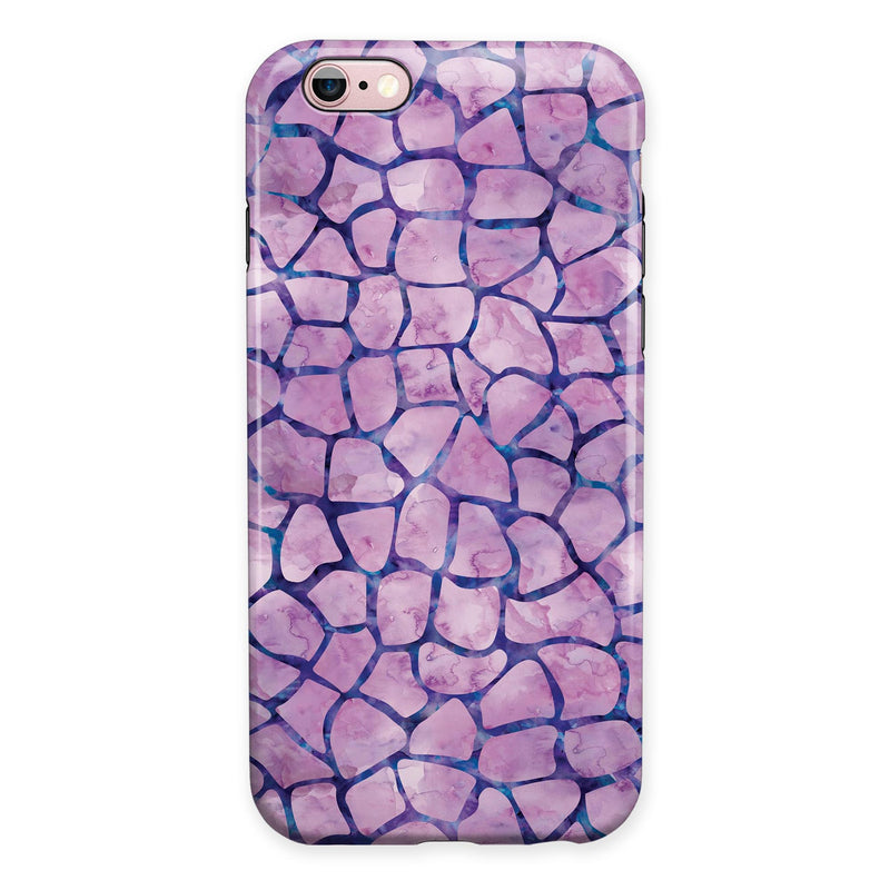 Purple Watercolor Giraffe Pattern iPhone 6/6s or 6/6s Plus 2-Piece Hybrid INK-Fuzed Case