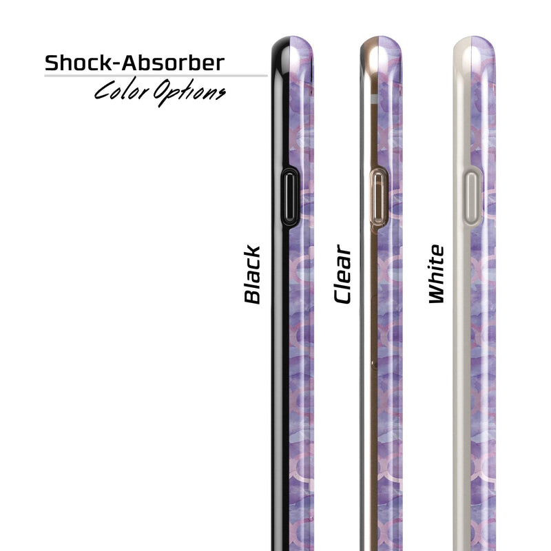 Purple Watercolor Quatrefoil iPhone 6/6s or 6/6s Plus 2-Piece Hybrid INK-Fuzed Case