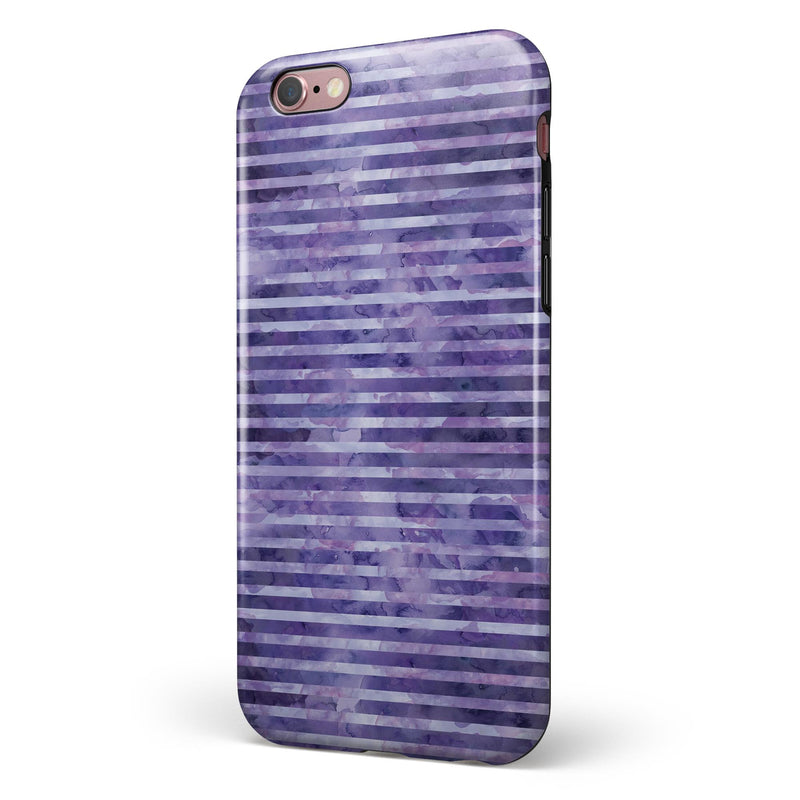 Purple Watercolor Stripes iPhone 6/6s or 6/6s Plus 2-Piece Hybrid INK-Fuzed Case