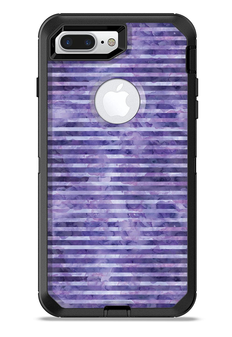 Purple Watercolor Stripes - iPhone 7 or 7 Plus Commuter Case Skin Kit