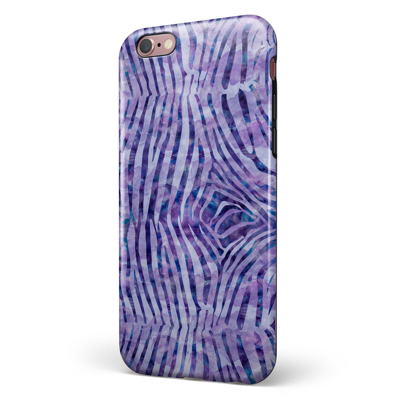 Purple Watercolor Zebra Pattern iPhone 6/6s or 6/6s Plus 2-Piece Hybrid INK-Fuzed Case