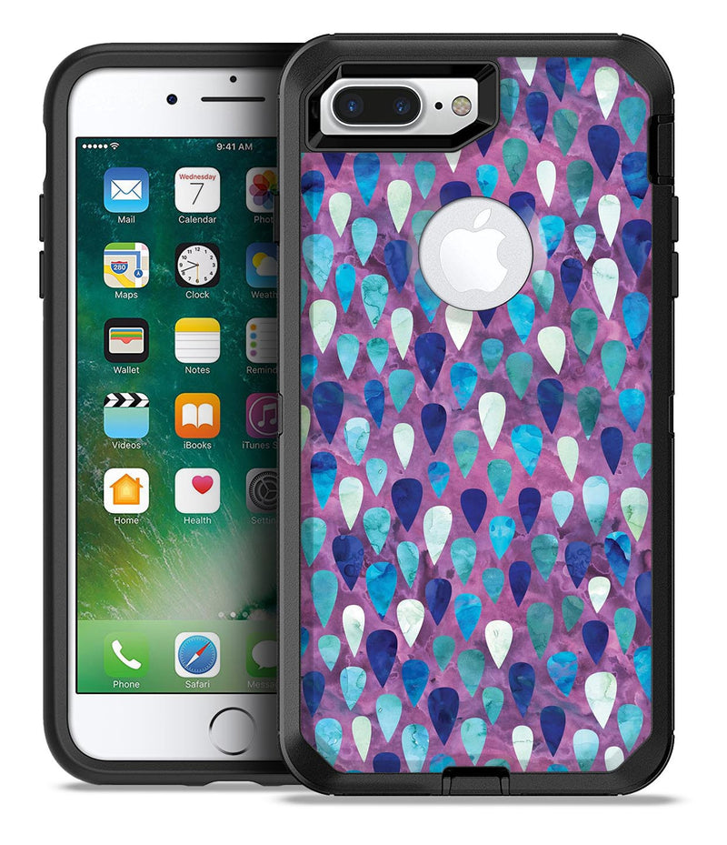Purple Absorbed Watercolor Texture - iPhone 7 or 7 Plus Commuter Case Skin Kit