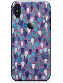 Purple and Blue Upside Down Teardrop Watercolor Pattern - iPhone X Skin-Kit