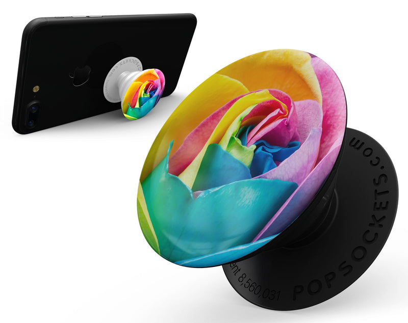 Rainbow Dyed Rose V2 - Skin Kit for PopSockets and other Smartphone Extendable Grips & Stands