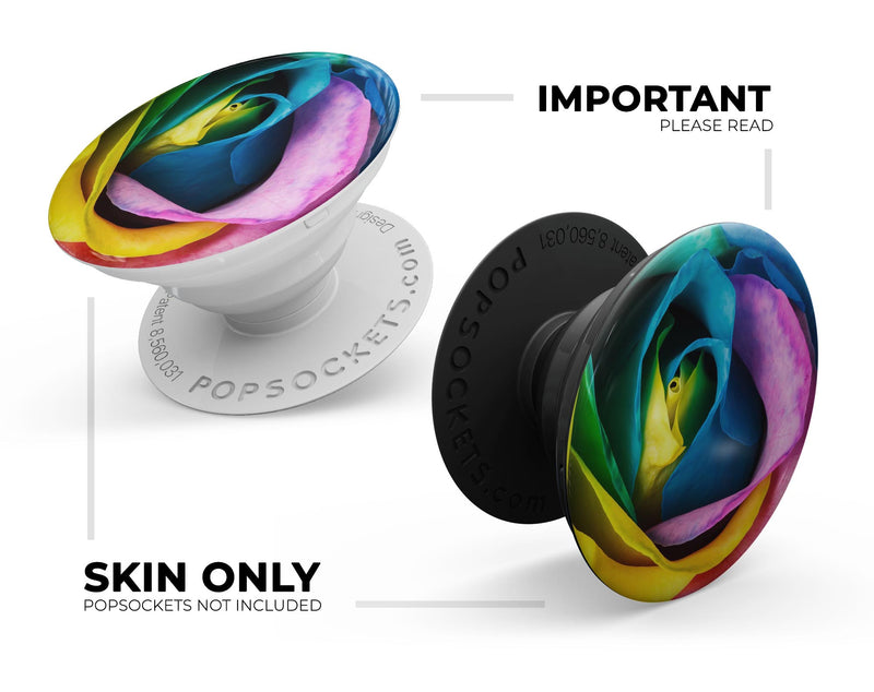 Rainbow Dyed Rose V3 - Skin Kit for PopSockets and other Smartphone Extendable Grips & Stands