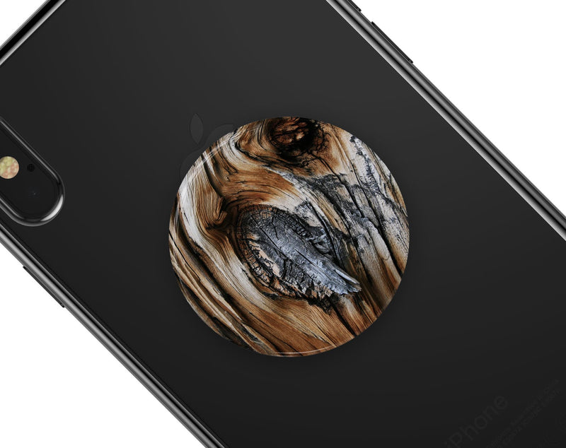 Raw Aged Knobby Wood - Skin Kit for PopSockets and other Smartphone Extendable Grips & Stands