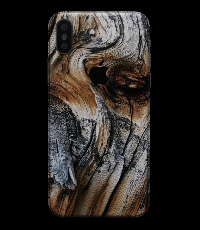 Raw Aged Knobby Wood - iPhone XS MAX, XS/X, 8/8+, 7/7+, 5/5S/SE Skin-Kit (All iPhones Avaiable)