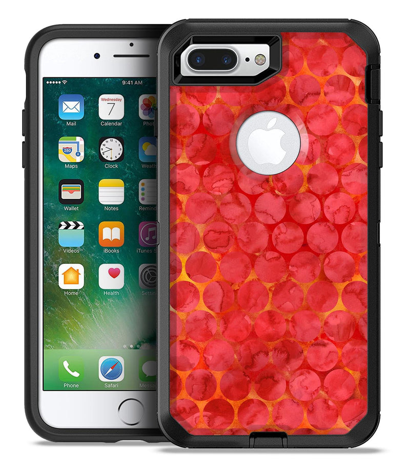 Red Sorted Large Watercolor Polka Dots - iPhone 7 or 7 Plus Commuter Case Skin Kit