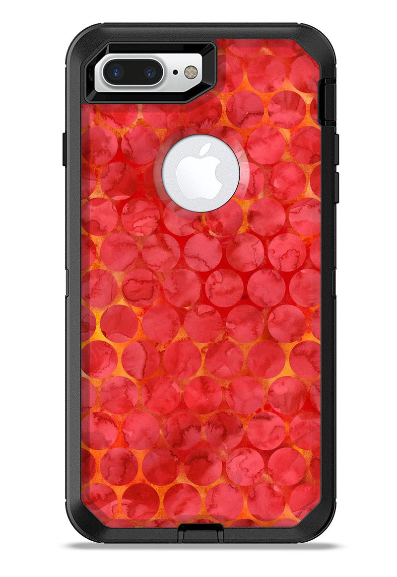 Red Sorted Large Watercolor Polka Dots - iPhone 7 or 7 Plus Commuter Case Skin Kit