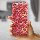 Red Watercolor Hearts iPhone 6/6s or 6/6s Plus 2-Piece Hybrid INK-Fuzed Case