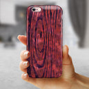 Red Watercolor Woodgrain iPhone 6/6s or 6/6s Plus 2-Piece Hybrid INK-Fuzed Case