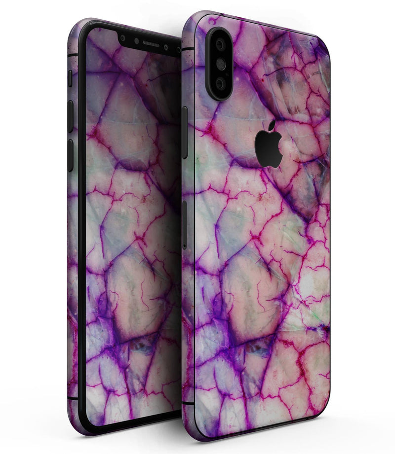 Red White Dragon Vein Agate Skin - iPhone XS MAX, XS/X, 8/8+, 7/7+, 5/5S/SE Skin-Kit (All iPhones Avaiable)