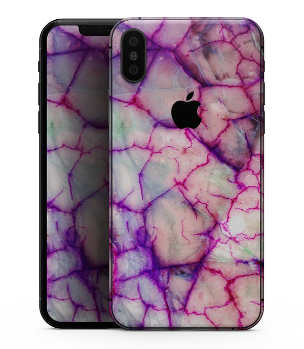 Red White Dragon Vein Agate Skin - iPhone XS MAX, XS/X, 8/8+, 7/7+, 5/5S/SE Skin-Kit (All iPhones Avaiable)