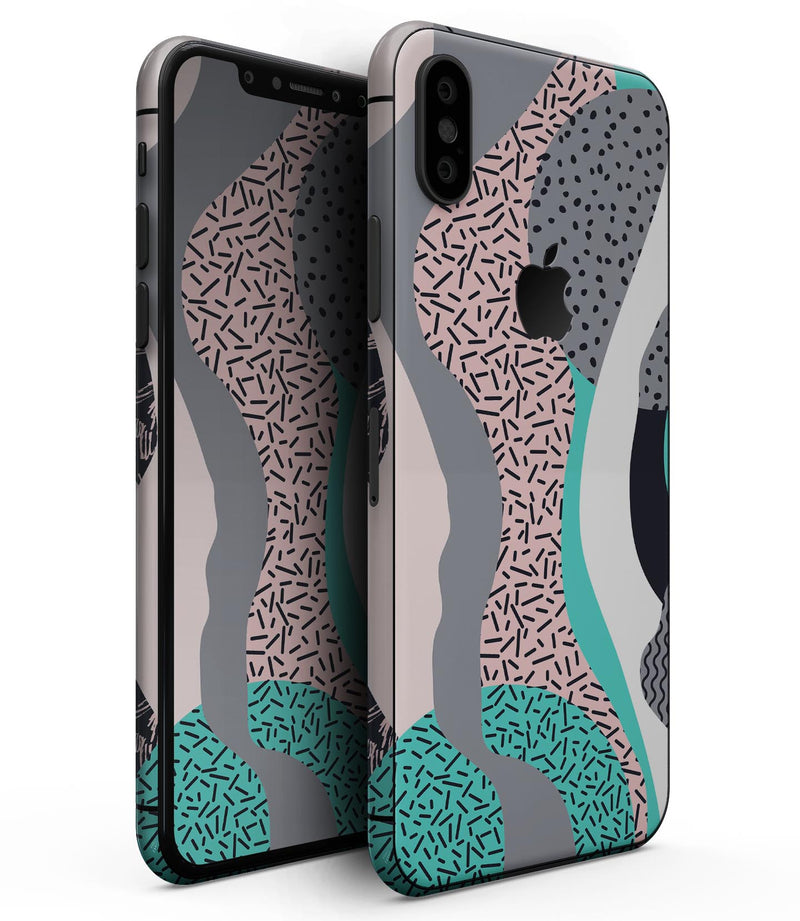 Retro Summer Mint and Coral - iPhone XS MAX, XS/X, 8/8+, 7/7+, 5/5S/SE Skin-Kit (All iPhones Avaiable)