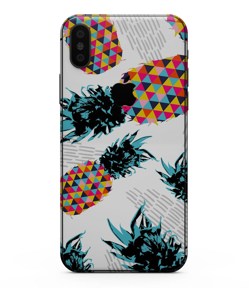 Retro Summer Pineapple v3 - iPhone XS MAX, XS/X, 8/8+, 7/7+, 5/5S/SE Skin-Kit (All iPhones Avaiable)