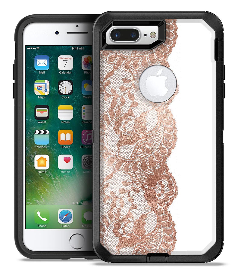 Rose Gold Lace Pattern 12 - iPhone 7 or 7 Plus Commuter Case Skin Kit