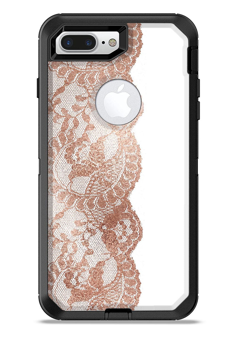 Rose Gold Lace Pattern 12 - iPhone 7 or 7 Plus Commuter Case Skin Kit