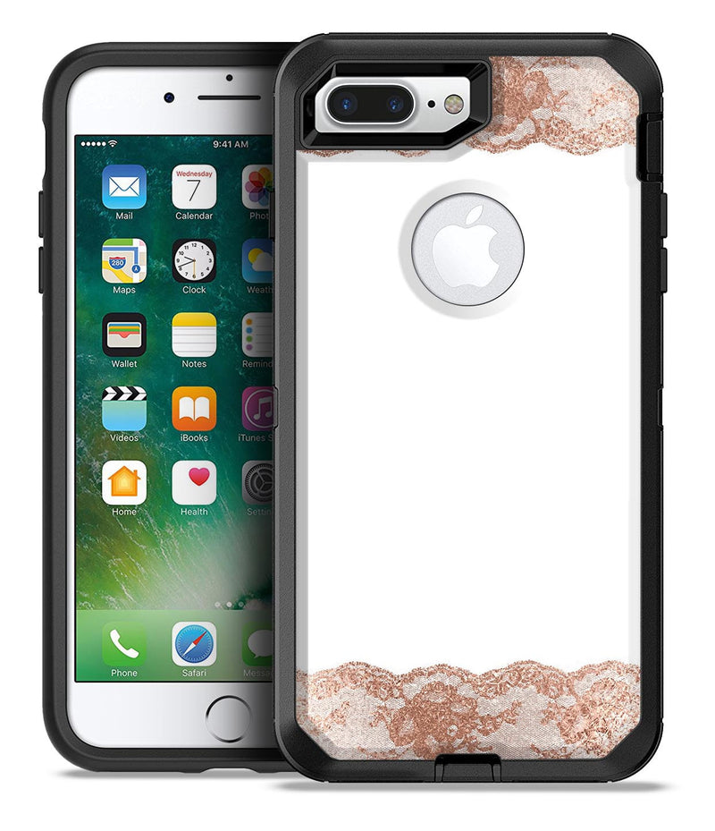 Rose Gold Lace Pattern 8 - iPhone 7 or 7 Plus Commuter Case Skin Kit