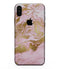 Rose Pink Marble & Digital Gold Frosted Foil V10 - iPhone XS MAX, XS/X, 8/8+, 7/7+, 5/5S/SE Skin-Kit (All iPhones Avaiable)