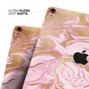 Rose Pink Marble & Digital Gold Frosted Foil V17 - Full Body Skin Decal for the Apple iPad Pro 12.9", 11", 10.5", 9.7", Air or Mini (All Models Available)