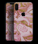 Rose Pink Marble & Digital Gold Frosted Foil V17 - iPhone XS MAX, XS/X, 8/8+, 7/7+, 5/5S/SE Skin-Kit (All iPhones Avaiable)