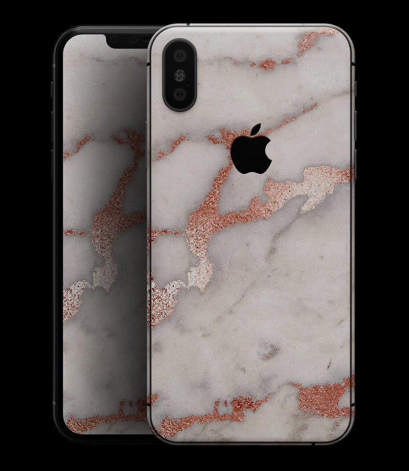 Rose Pink Marble & Digital Gold Frosted Foil V2 - iPhone XS MAX, XS/X, 8/8+, 7/7+, 5/5S/SE Skin-Kit (All iPhones Avaiable)