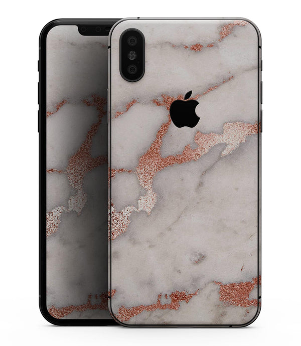 Rose Pink Marble & Digital Gold Frosted Foil V2 - iPhone XS MAX, XS/X, 8/8+, 7/7+, 5/5S/SE Skin-Kit (All iPhones Avaiable)