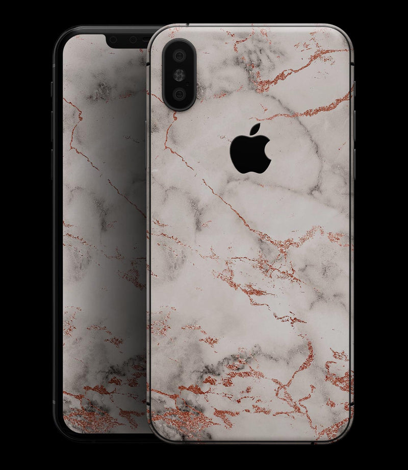 Rose Pink Marble & Digital Gold Frosted Foil V4 - iPhone XS MAX, XS/X, 8/8+, 7/7+, 5/5S/SE Skin-Kit (All iPhones Avaiable)