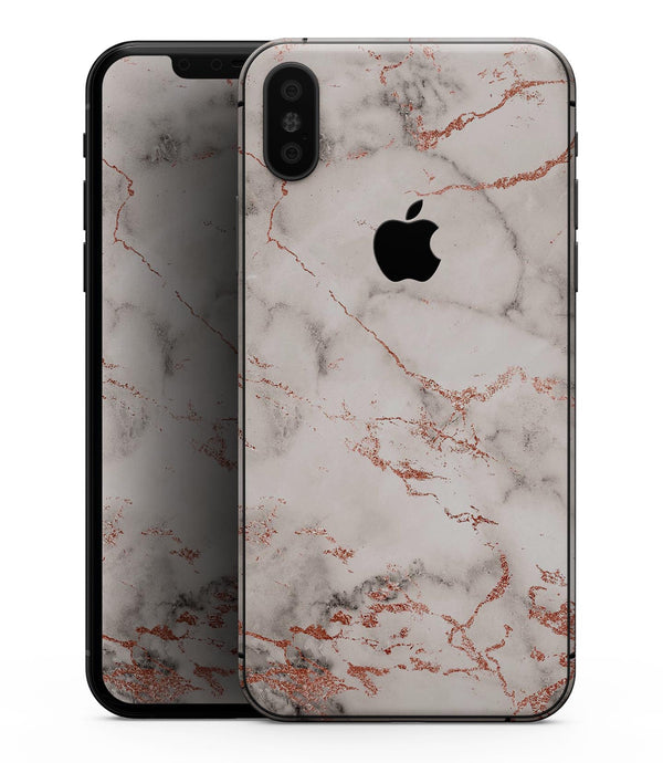 Rose Pink Marble & Digital Gold Frosted Foil V4 - iPhone XS MAX, XS/X, 8/8+, 7/7+, 5/5S/SE Skin-Kit (All iPhones Avaiable)