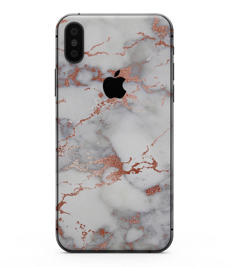 Rose Pink Marble & Digital Gold Frosted Foil V9 - iPhone XS MAX, XS/X, 8/8+, 7/7+, 5/5S/SE Skin-Kit (All iPhones Avaiable)