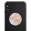 Rose Pink Marble & Digital Gold Frosted Foil V11 - Skin Kit for PopSockets and other Smartphone Extendable Grips & Stands
