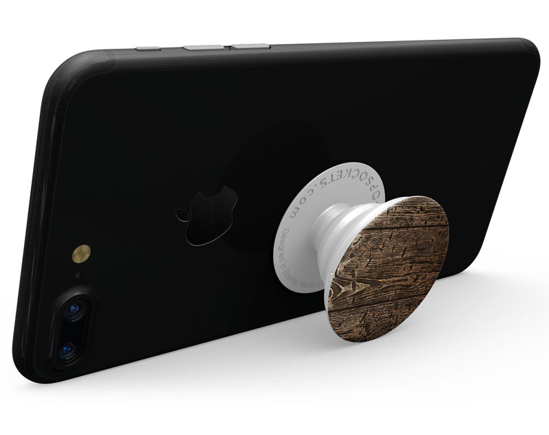 Rough Textured Dark Wooden Planks - Skin Kit for PopSockets and other Smartphone Extendable Grips & Stands