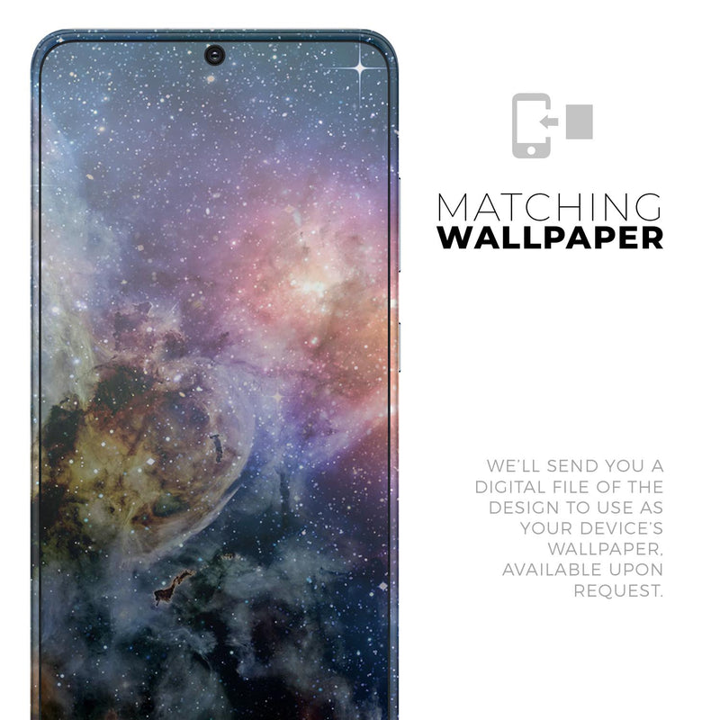 Rust and Bright Neon Colored Stary Sky - Full Body Skin Decal Wrap Kit for Samsung Galaxy Phones
