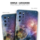 Rust and Bright Neon Colored Stary Sky - Full Body Skin Decal Wrap Kit for Samsung Galaxy Phones
