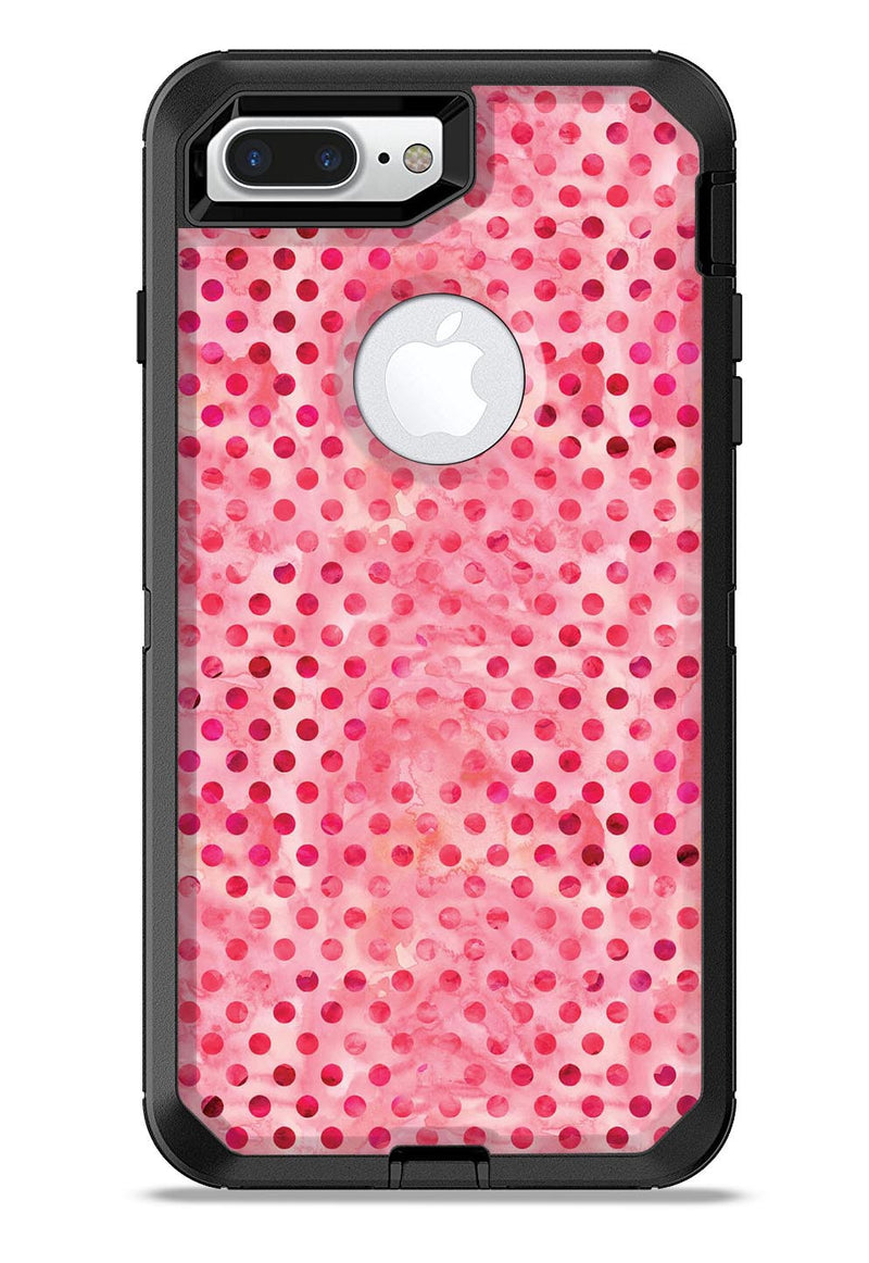 Shabby Chic Pink and Red Watercolor Polka Dots - iPhone 7 or 7 Plus Commuter Case Skin Kit