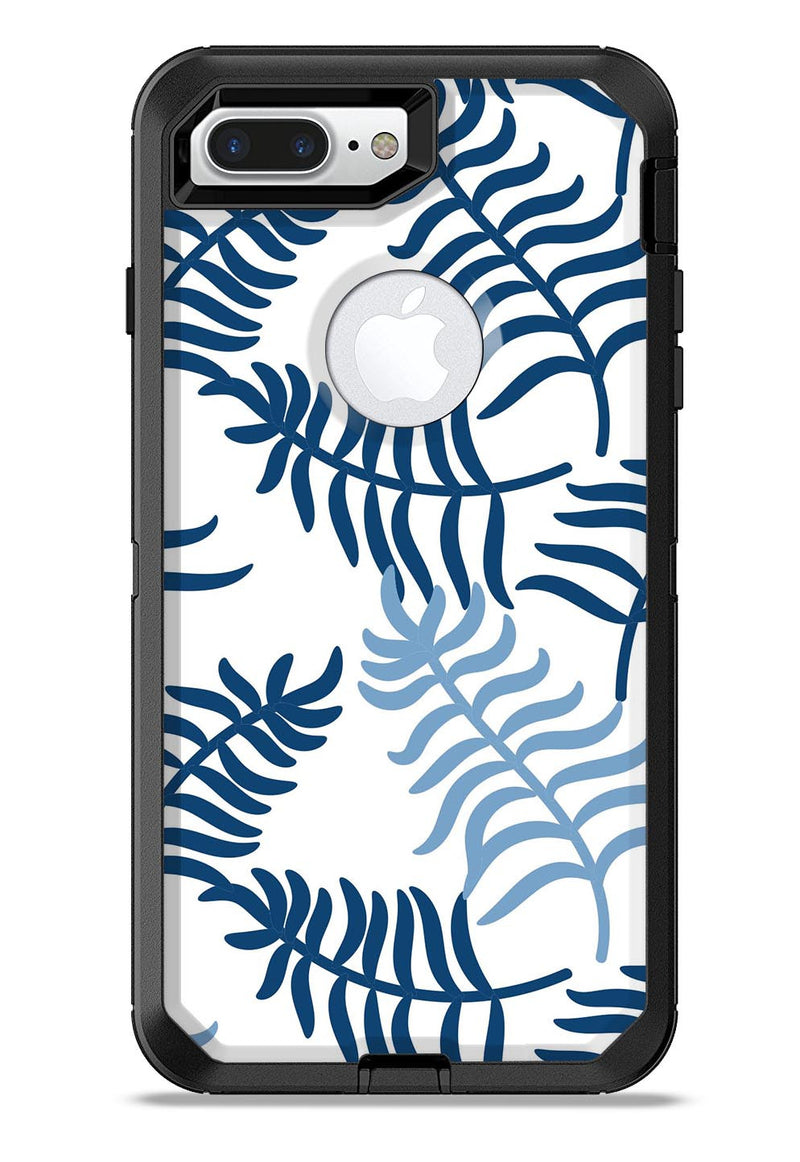 Shades of Blue Whispy Feathers - iPhone 7 or 7 Plus Commuter Case Skin Kit