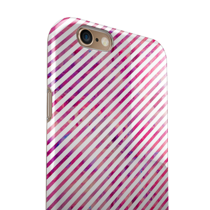 Slanted White Lines Over Multicolored Clouds iPhone 6/6s or 6/6s Plus 2-Piece Hybrid INK-Fuzed Case