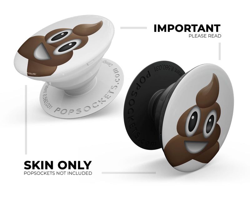 Smiling Poo Emoticon Emoji - Skin Kit for PopSockets and other Smartphone Extendable Grips & Stands
