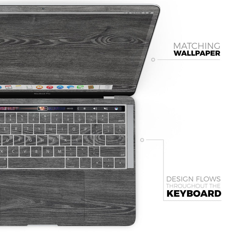 Smooth Gray Wood V2 - Skin Decal Wrap Kit Compatible with the Apple MacBook Pro, Pro with Touch Bar or Air (11", 12", 13", 15" & 16" - All Versions Available)