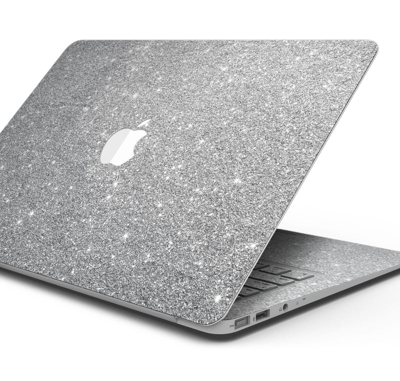 Sparkling Silver Ultra Metallic Glitter - Skin Decal Wrap Kit Compatible with the Apple MacBook Pro, Pro with Touch Bar or Air (11", 12", 13", 15" & 16" - All Versions Available)