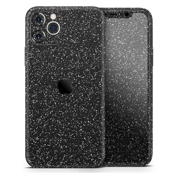 Sparkling Black Ultra Metallic Glitter - Skin-Kit compatible with the Apple iPhone 12, 12 Pro Max, 12 Mini, 11 Pro or 11 Pro Max (All iPhones Available)