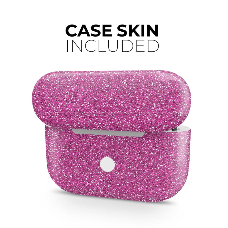 Sparkling Pink Ultra Metallic Glitter - Full Body Skin Decal Wrap Kit for the Wireless Bluetooth Apple Airpods Pro, AirPods Gen 1 or Gen 2 with Wireless Charging
