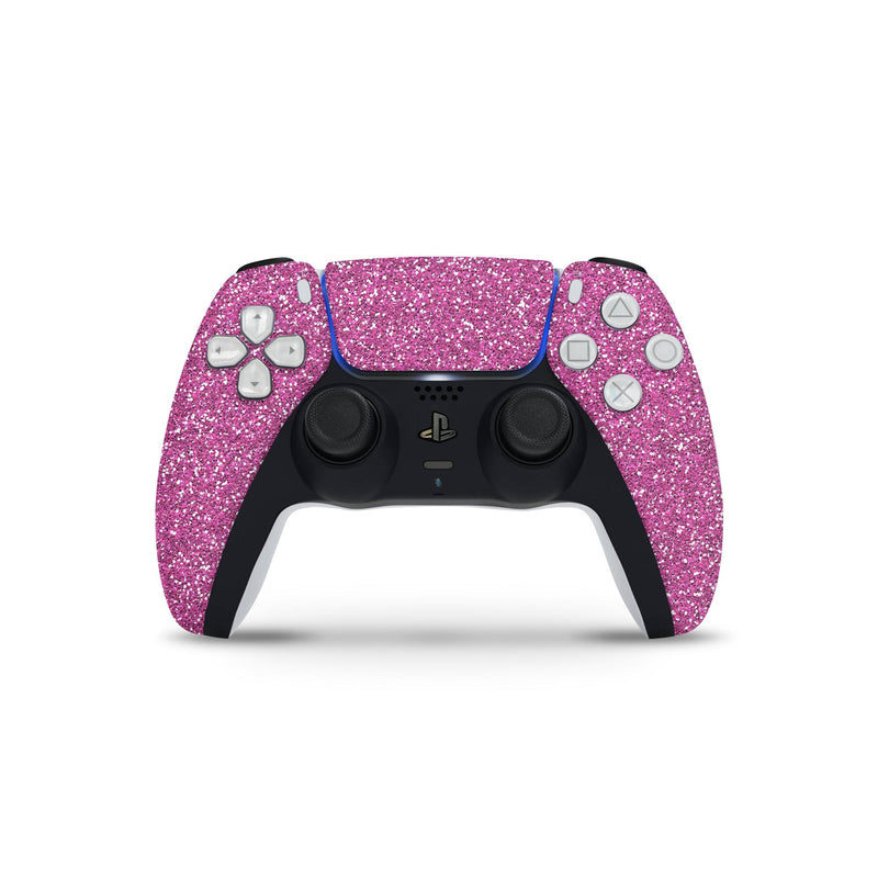 Sparkling Pink Ultra Metallic Glitter - Full Body Skin Decal Wrap Kit for Sony Playstation 5, Playstation 4, Playstation 3, & Controllers