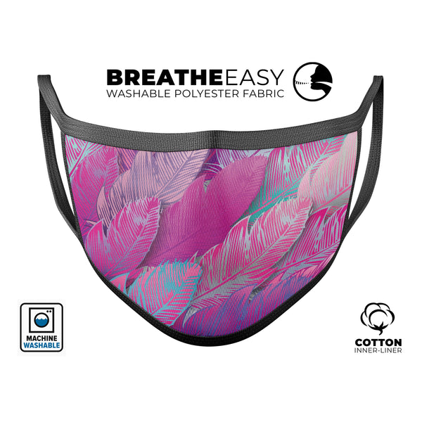 Spectral Vector Feathers - Made in USA Mouth Cover Unisex Anti-Dust Cotton Blend Reusable & Washable Face Mask with Adjustable Sizing for Adult or Child