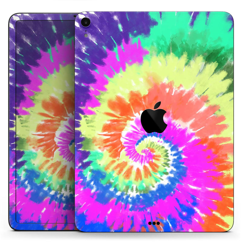 Spiral Tie Dye V1 - Full Body Skin Decal for the Apple iPad Pro 12.9", 11", 10.5", 9.7", Air or Mini (All Models Available)
