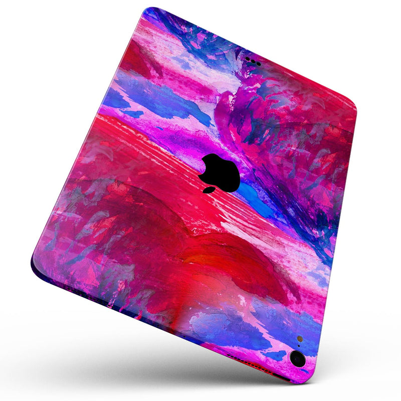 Splatter Blue and Red Oil - Full Body Skin Decal for the Apple iPad Pro 12.9", 11", 10.5", 9.7", Air or Mini (All Models Available)