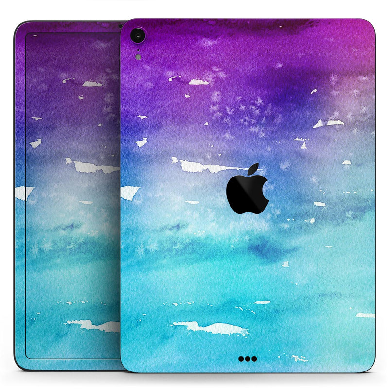 Splattered Ocean 4823 Absorbed Watercolor Texture - Full Body Skin Decal for the Apple iPad Pro 12.9", 11", 10.5", 9.7", Air or Mini (All Models Available)